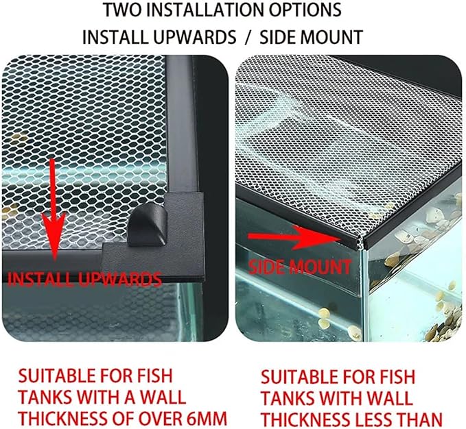 Mesh Screen Netting for Fish, Magnetic Fish Tank Lid Multiple Sizes