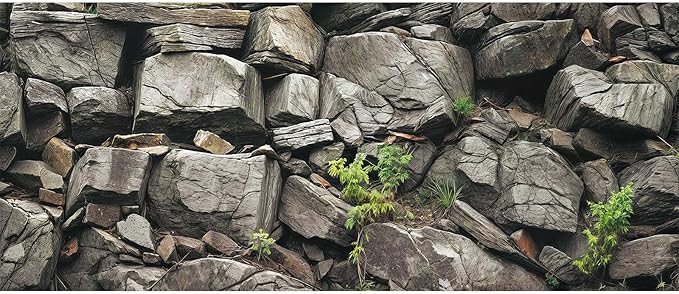 72X16IN Stone Aquarium Background, Rock Fish Tank Background, Natural Rocky Glass Terrarium Background with 8 EVA Double-Sided Tape