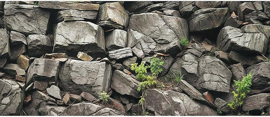 48X20IN Stone Aquarium Background, Rock Fish Tank Background, Natural Rocky Glass Terrarium Background with 8 EVA Double-Sided Tape