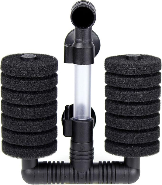 AQUANEAT 1 Pack Double Bio Sponge Filter, for Fry, Betta, Shrimp, Nano, Aquarium Fish Tank