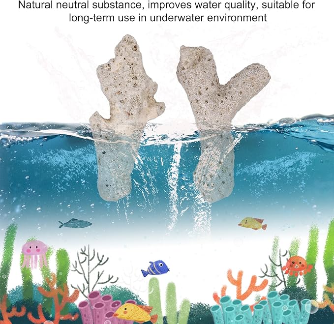 Crushed Coral Filter for Aquarium & Fish Tank, Reusable Aquarium Crushed Coral Freshwater Biological Filter Media Bag to Raise pH for Pond Saltwater & Freshwater Tank