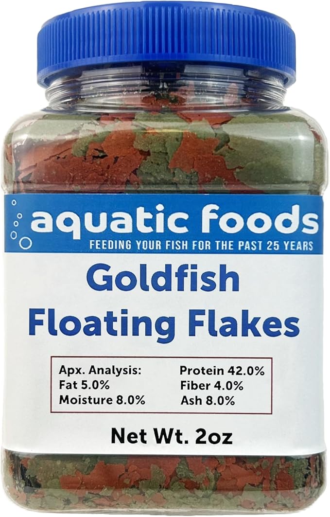 Goldfish Flakes, Premium Smaller Flakes for Aquarium Goldfish, Koi & Pond Fish- AFI Goldfish Flake…2oz Small Jar