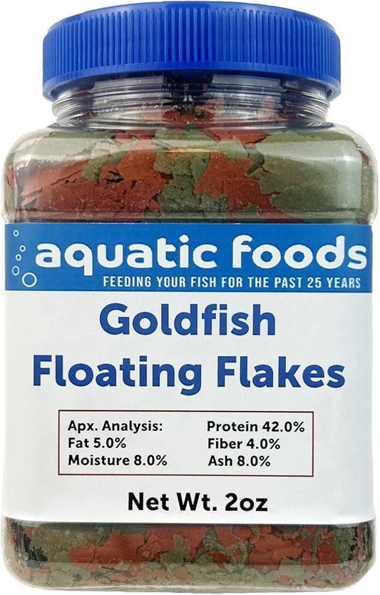 Goldfish Flakes, Premium Smaller Flakes for Aquarium Goldfish, Koi & Pond Fish- AFI Goldfish Flake…2oz Small Jar