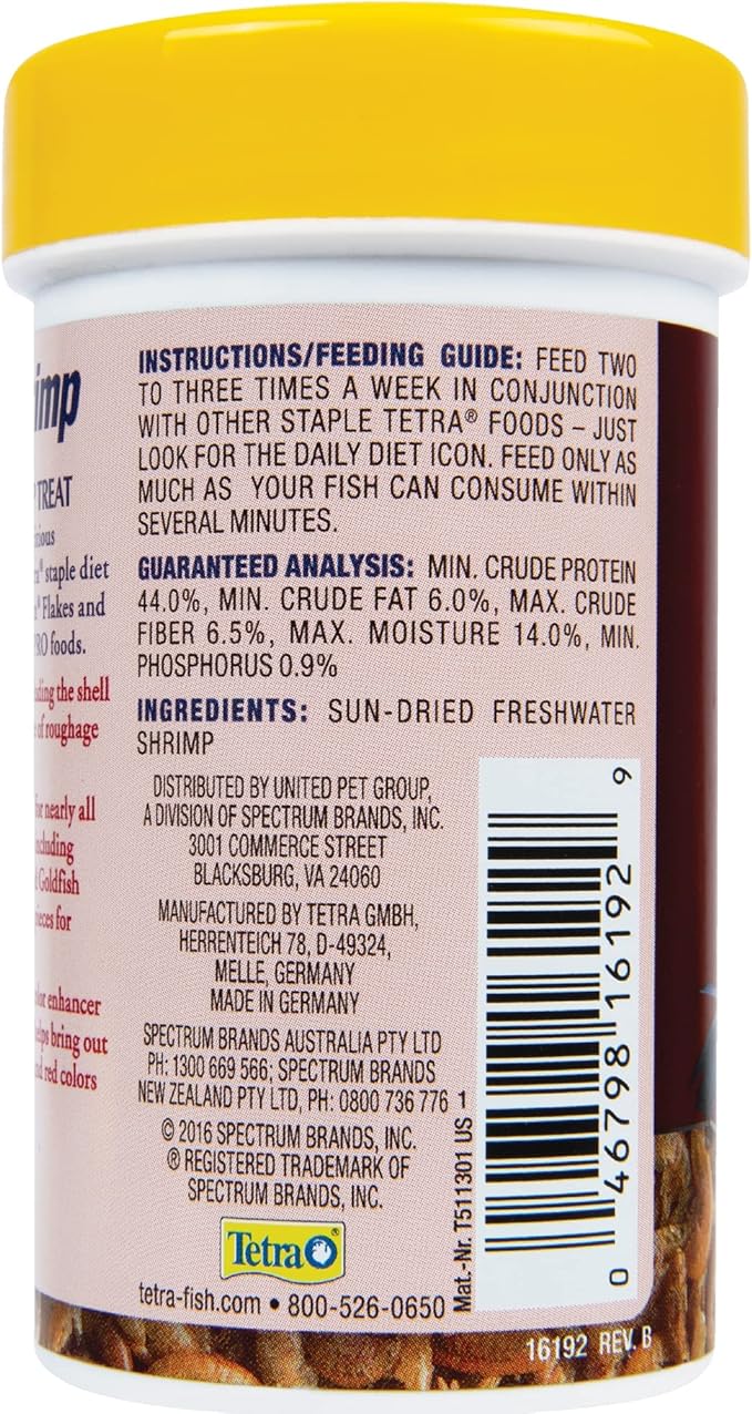 Tetra BabyShrimp 0.35 Ounce, Natural Shrimp Treat for Aquarium Fish (033197), (Pack of 4)