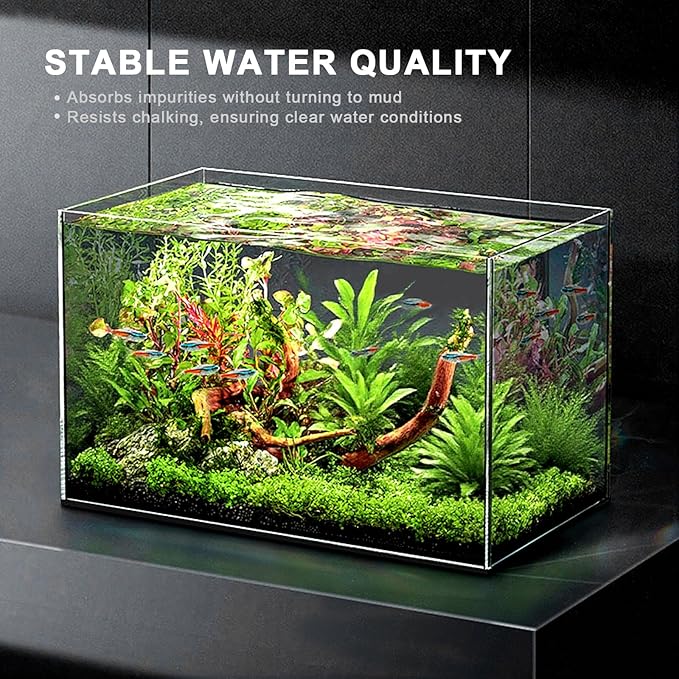 FZONE Aquarium Soil for Planted Tanks, Nutrient-Rich Aquarium Substrate for Fresh Water Live Plants, Shrimp & Fish Safe, Dust-Free(3mm, 4L/6.6 l b), Black