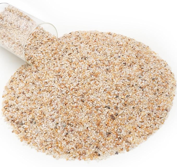 NUPICK 1-3mm Coarse Sand for Plants, 5lb Horticultural Grit for Aquariums, Succulents, Desert Silica Sand for Cactus, Decorative Gravel for Vases Filler, Gold Grit for Bonsai, Landscaping