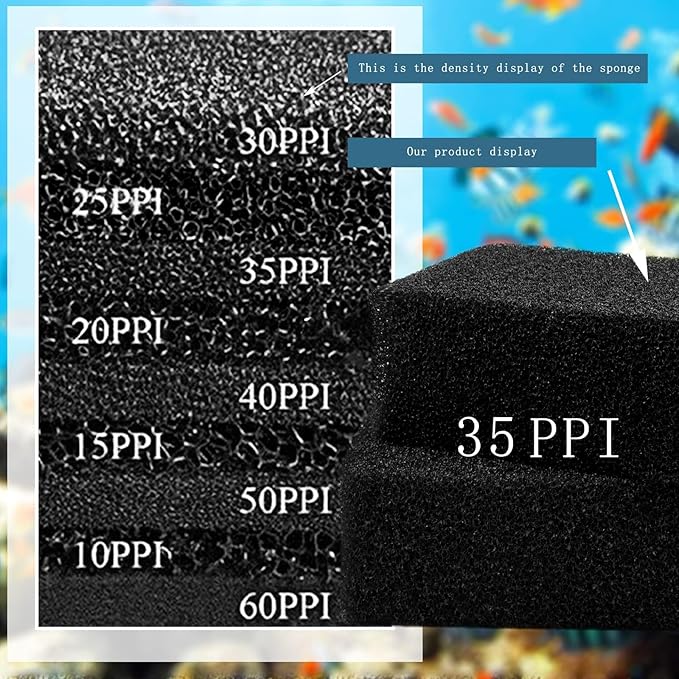 2 Pack 7.5"x 4.7" x 2.75" Aquarium Filter Foam Sponges - Cut-to-Size Media Pad Sheets for Fish Tanks, Ponds & Sump Dividers