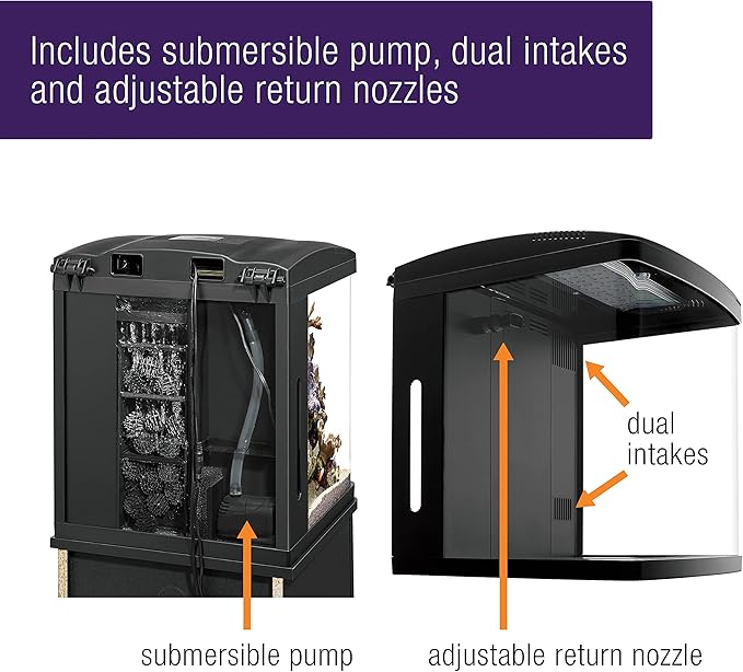 Coralife BioCube, Aquarium Kit, Nano Tank, Customizable LED Lighting, for Saltwater and Freshwater Environments, 16 Gallons