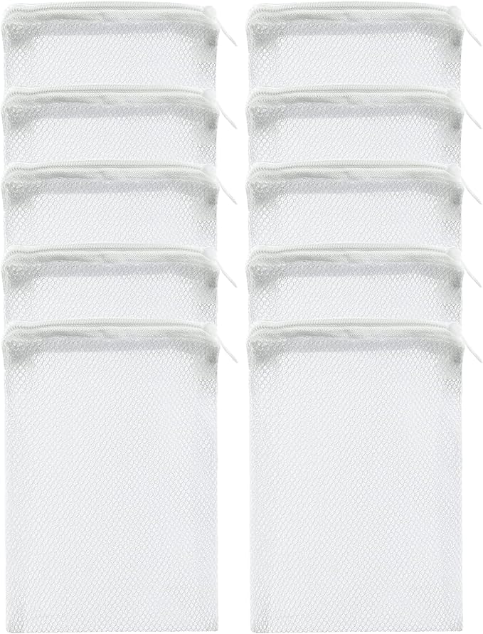 10 Pcs Aquarium Filter Media Bags - Reusable Mesh Bags (6" x 4") for Fish Tank Filters