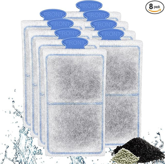 driamor 8 Pack PF-S Filter Cartridges Compatible with PF10 Power Filters, Small Fish Tank Filters Cartridge Replacement with Zeolite