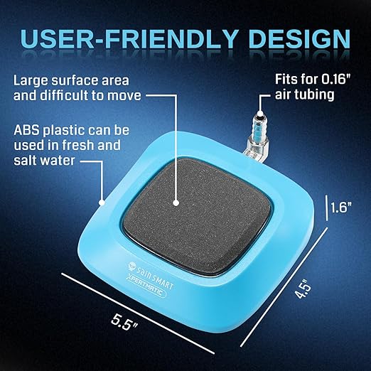 XpertMatic Aquarium Air Stone, 2 Inch Fish Tank Air Stone Disc, Nano Aquarium Bubble Stone, Ultra-High Dissolved Bubbler Airstone for Aquarium Fish Tank, and Hydroponic, SainSmart Air Pump Accessories