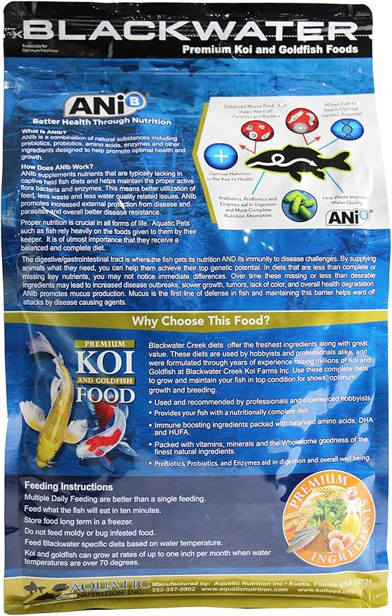 Blackwater Premium Koi and Goldfish Foods Cool Season Diet 5 lb Medium Pellet