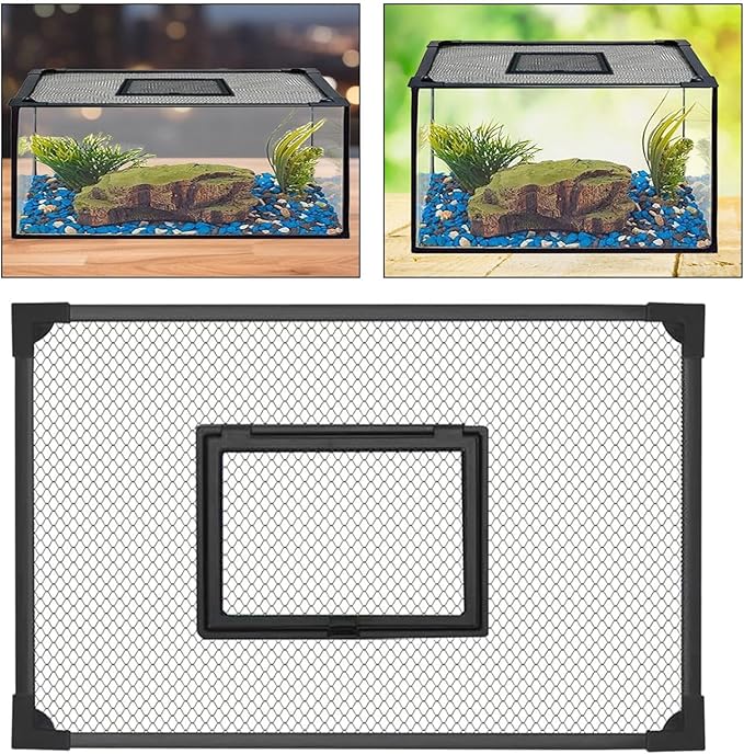 DIY Aquarium Hood with Jump Protection Mesh Cover for Tanks, 50x30cm
