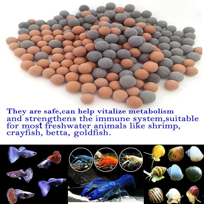 MEIMEI 200 Pcs Ceramic Aquarium Decor Balls - Fish Tank Ornament for Betta Fish, Freshwater Tank