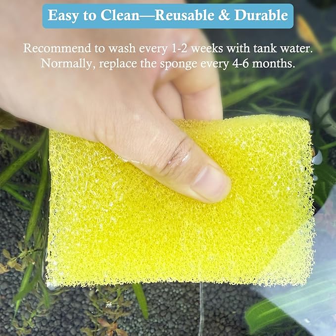 4PCS Aquarium Filter Sponge Replacement for 20W 315GPH Aquarium Filter, Aquarium Biochemical Sponges for Replacement
