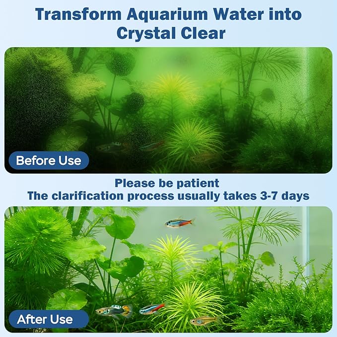 Aquarium U-V Filter for Green Water, Fish Tank Filter with U-V Light & Timer, Turtle Tank Filter with Dual Outlet & Aeration, for 10-30 Gallon Freshwater & Saltwater