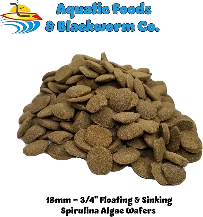 18mm - 3/4" Wafers of Algae, Spirulina and Veggies. Floating & Sinking Wafers for All Tropicals, Shrimp, Snails, Crabs, Plecos, Large Tropical Fish …1-lb