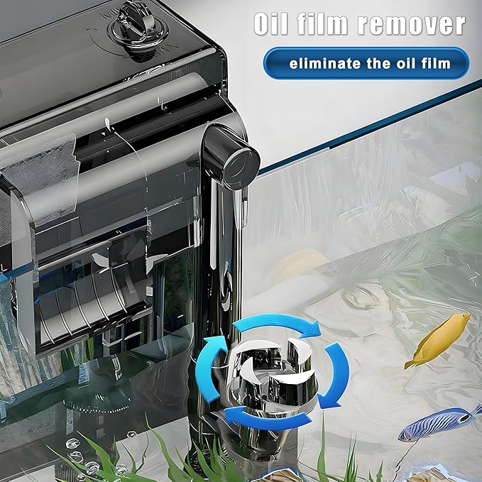 Slim Aquarium Filter, Quiet Fish Tank HOB Filters for up to 5 Gallon Aquariums, 300L/H Adjustable Flow