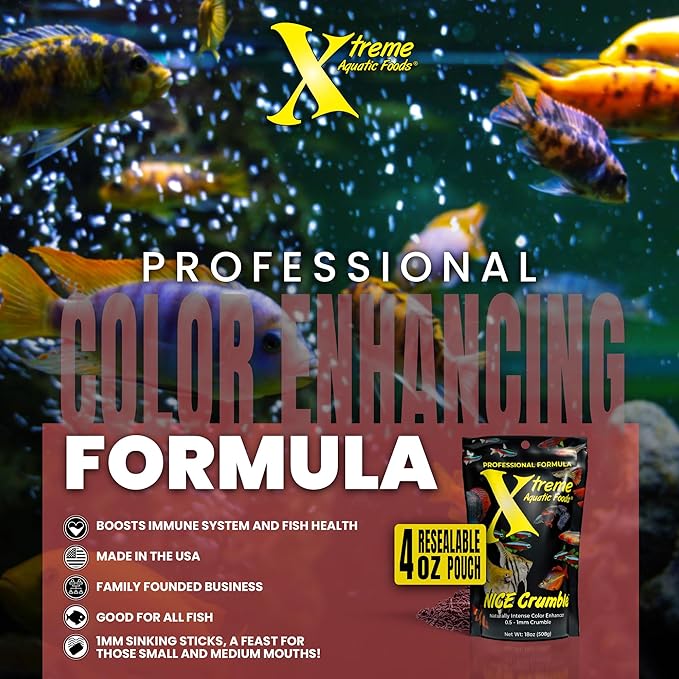 Xtreme Wrigglers - Krill-Based Live Fish Food Alternative - Vibrant Colors, Natural Protein Source, Convenient Resealable Pouch - USA Farm Grown (4oz)