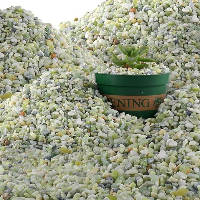 45lb Jade Bean Stone,1/4 Inch Bonsai DIY Rocks, Natural Succulent Rock and River Rocks Decorative for Aquariums, Vases, Terrarium, Outdoor Gardening, Top Dressing for Potted Plants
