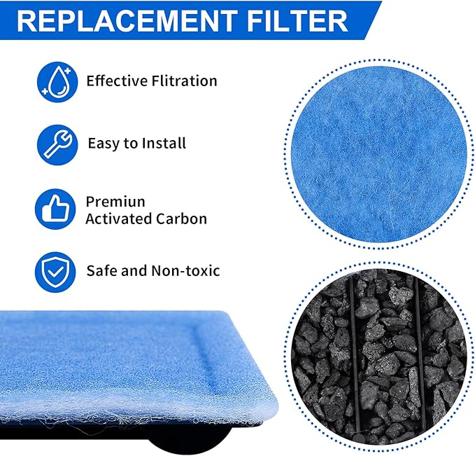 8 Pack Aquarium Filter Cartridge,Compatible for 20 Gallon Fish Tank, 10-20 Gallon Fish Tank Power Filter Cartridge Replacement for EZ-Change #2 & Fit for Marineland Rite-Size B