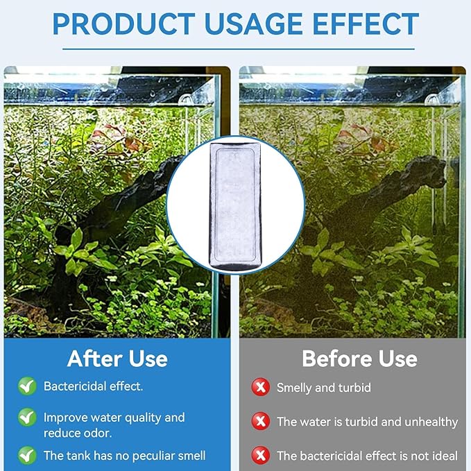 12PCS Fish Tank Filter Cartridge, 5.3 x 2.2in Aquarium Filter Cotton Replacement WallMounted Fish Tank Top Filter Cotton Accessory for Fish Tanks