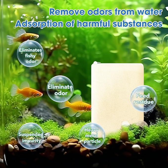 Jorewood Aquarium Filter Resin for Water Purification, 3 Bags x 200ml, Tannin Remover, Odor Eliminator for Crystal Clear Water