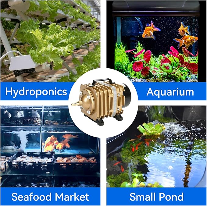 AQUANEAT Aquarium Air Pump,Commercial Pump 35/50W,950/1110GPH for Fish Tank, Hydroponic Aerator with Adjustable Air Flow Outlets