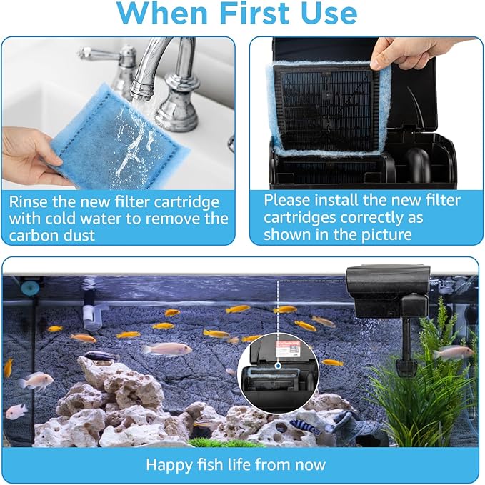 xbbwmrs 6-Pack Aquarium Filter Cartridges, Compatible with EZ-Change #3 and Rite-Size C