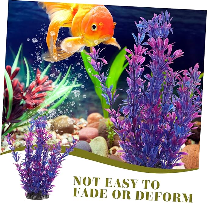 GANAZONO Aquarium Plant Decor Realistic Artificial Water Grass for Fish Tank Aquatic Plants for Decoration for Reptile Cages and Aquariums