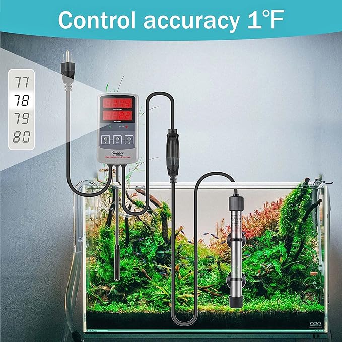 hygger 802 Aquarium Titanium Heater Rod Fish Tank Heating Element Replacement Heater Tube (Controller Excluded) 100W