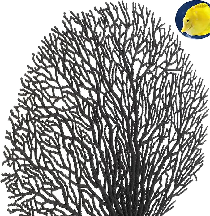 Coral Aquarium Decorations Artificial Fake Coral Reef Decor Fish Tank Ornaments Fish Tank Accessories for Home, Black