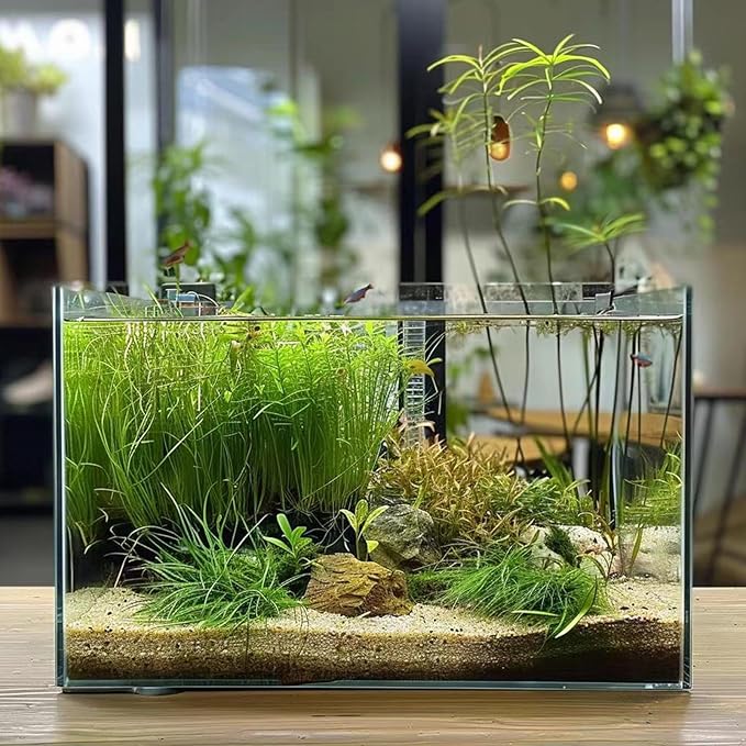 Vimvins 5 Gallon Glass Fish Tank, Easy to Maintain Small Aquarium for Betta/Goldfish/Snails/Shrimp and Aquatic Planting.