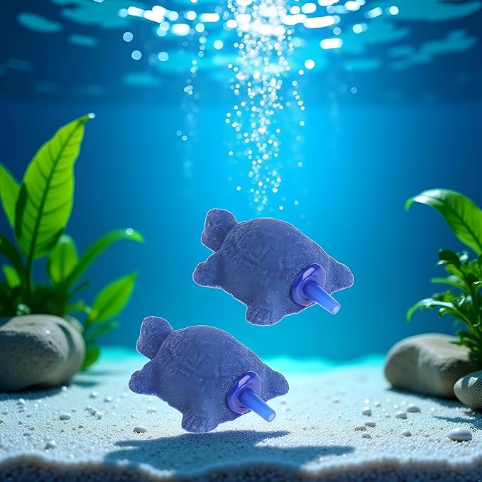 2Pcs Blue Turtle Aquarium Bubble Air Stone Diffuser Fish Tank Aerator Oxygen Pump Ornament Decor Aquarium Air Pump Accessories