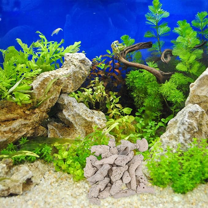 Crushed Coral Filter for Aquarium & Fish Tank, Reusable Aquarium Crushed Coral Freshwater Biological Filter Media Bag to Raise pH for Pond Saltwater & Freshwater Tank