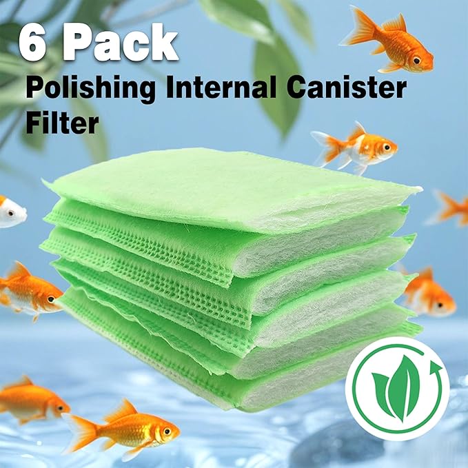 xcivi 6 Pack Polishing Internal Canister Filter Compatible with MarineLand Magnum Polishing Internal Filter JH Cartridge, Filter for Marineland ML90769 JH Floss Sleeve Magnum Polishing Internal