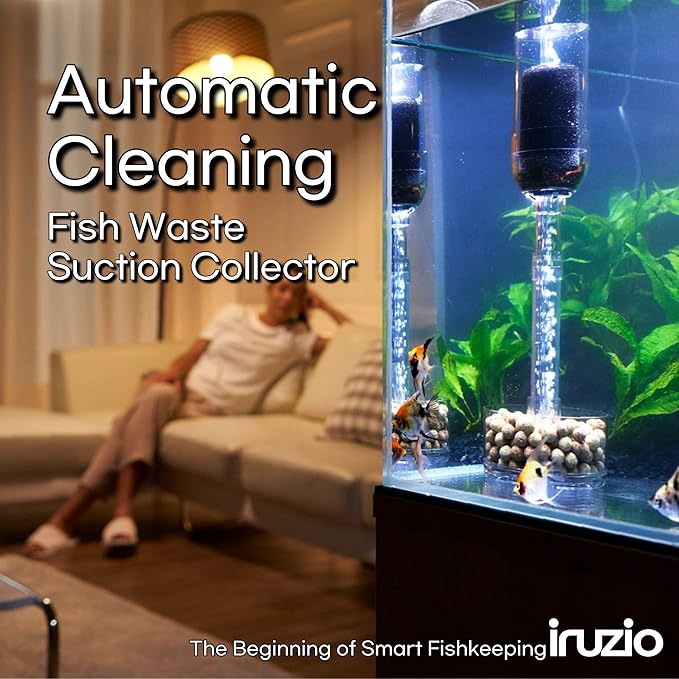 Aquarium Cleaner 2-in-1 – Large V2 (13.8–23.6 in Water Depth) | Air Pump Powered | Removes Debris on Top of the Substrate | Reduces Floating Fine Particles
