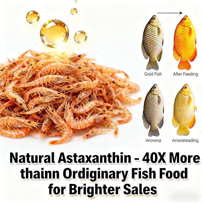 90g/3.17oz Freeze Dried Krill Fish & Turtle Food, 100% Whole Antarctic Krill, High Protein, Floating (Soak to Sink), for Betta, Cichlids, Koi & Turtles, Resealable.