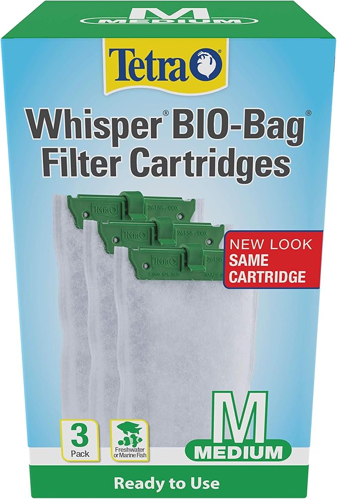 Tetra Whisper Bio-Bag Medium Filter Cartridges for Aquariums, 36 Count, Ready to Use, Fits Tetra Whisper Fish Tank Filters 5-10 Gal, PF-10, IQ 10