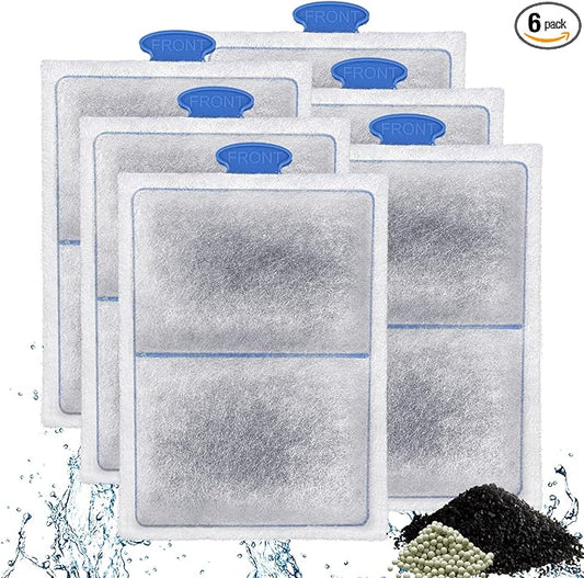 driamor 6 Pack PF-L Filter Cartridges, Fish Tank Aquarium Filter Cartridge Replacement with Zeolite Compatible with PF20, PF30, PF40 and PF75 Power Filters