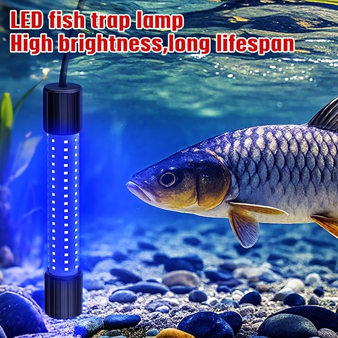 Underwater Fishing Blue Light Compatible with Milwaukee M18 Battery,1300 Lumens,LED Light for IP68 Waterproof Submersible Fish Attractor for Night/Ice/Boat Fishing(no Battery)