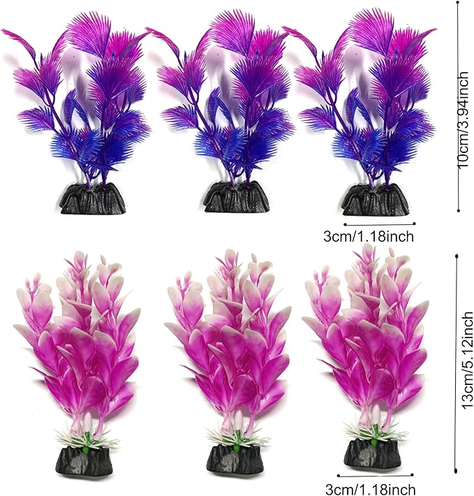 25 Pack Aquarium Plants, Fish Tank Decoration Colorful Artificial Fish Tank Decorations for Household and Office Aquarium Simulation, Small to Large and Tall