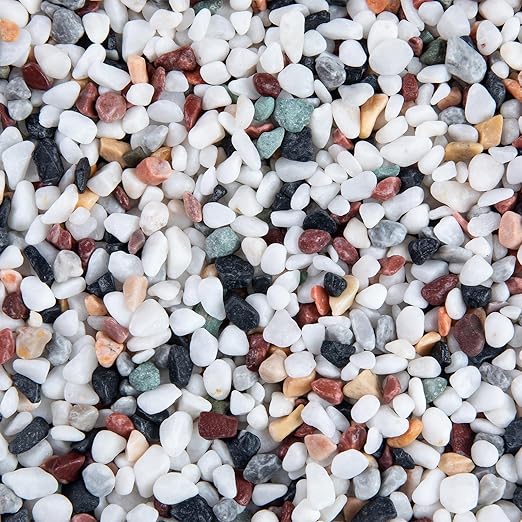 5lb Pea Silica Gravel Decorative Rocks, No Wax Pebbles Ideal for Fish Tank, Vases, Succulents, Home Decor and Garden Landscaping, Countryside Silica Gravel