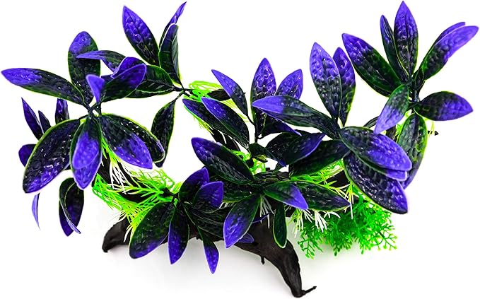 AQUA KT Aquarium Landscape Simulation Artificial Plant Purple, Plastic Plant for Fish Tank Decoration, Aquatic Water Plant, Fish Bowl Ornament