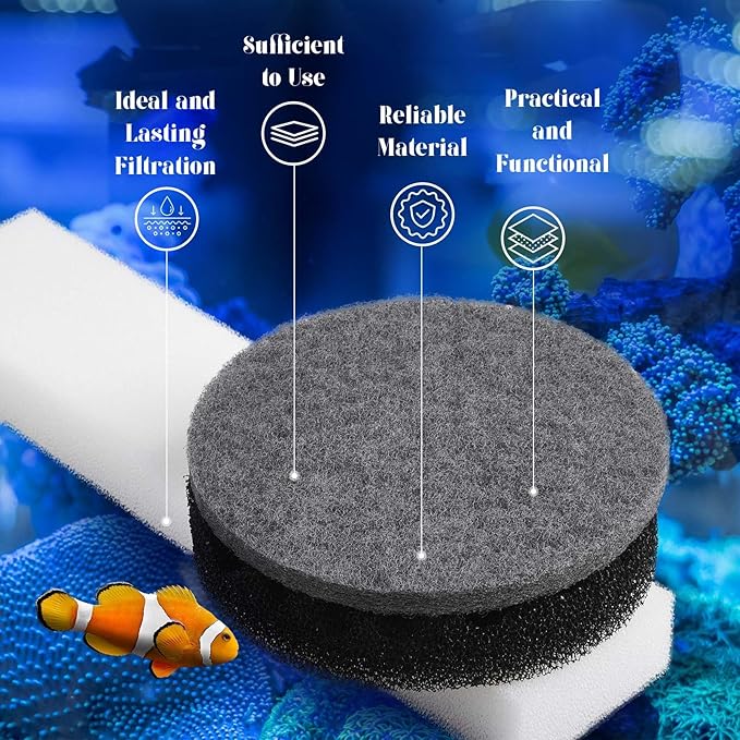 Threlaco 28 Pcs Aquarium Media Kit Compatible with Fluval Fx4/ Fx5/ Fx6 Filter, Carbon Foam Pad, Nitrite Remover Pads, Activated Carbon, Foam Block, Silicone Lube, Towels, Ceramic Ring, Mesh Bag