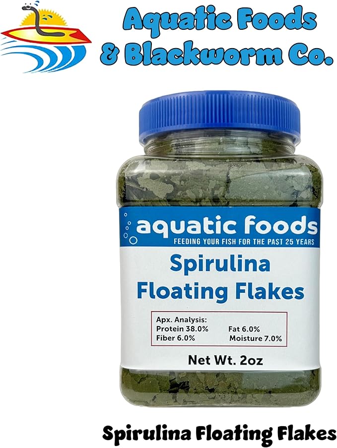 Premium Spirulina Flakes for African Cichlids, All Central and South American Cichlids, Koi, All Community Tropical Fish Also Pellet Mix, Wafer Mix Included…2oz