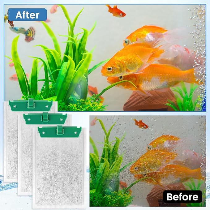 24 Pack Medium Filter Cartridges Compatible with Tetra Whisper Bio-Bag Filters，Large Aquarium Filter Cartridge for Whisper 10i/IQ10/PF10 and Repto Filter 90 GPH