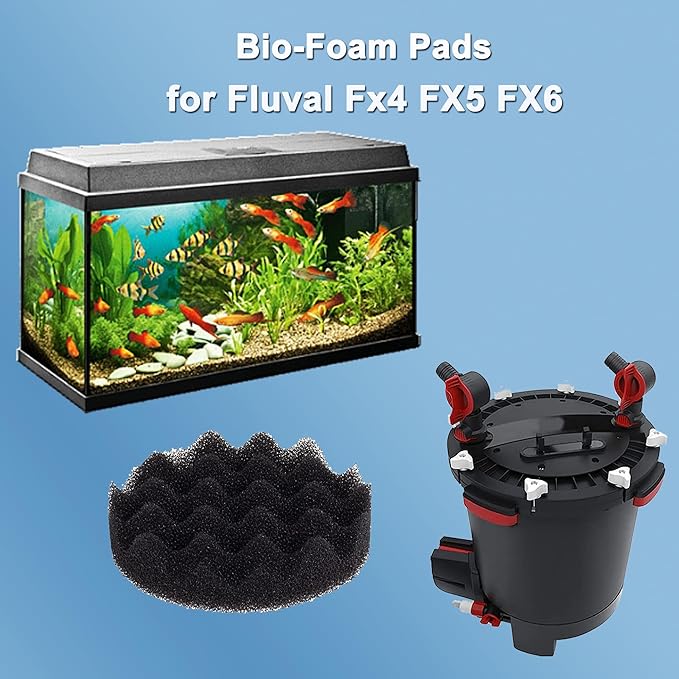 6 Pcs Bio-Foam Pads for Fluval Fx4 FX5 FX6 Canister Filter Aquarium Filter Sponge Replacement