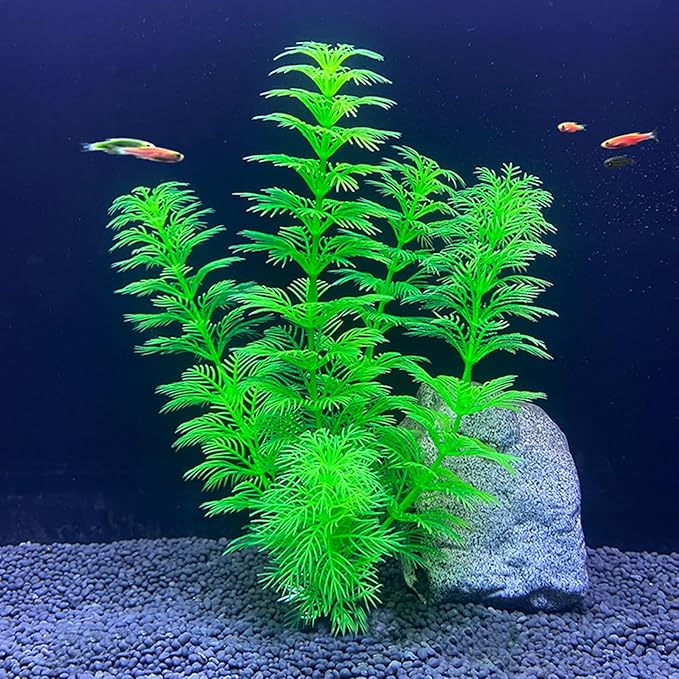 Silk Aquarium Plants, Artificial Fake Aquarium Plants Small Betta Fish Tank Plants Plastic Realistic Decorations Set 3PCS (Style C)