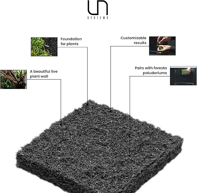 Ultum Nature Systems Foresta Mat - Aquarium Starter Kits, Accessories & Terrarium Supplies for Paludarium Tank w/Aquatic & Terrestrial Live Plant Display & Ideal Water System, 4 x 4 in - Pack of 6